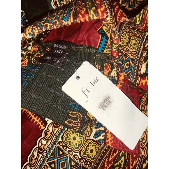 Dashiki Skirt Sash Green/Gold/Red Wax Block Print ft Inc CH9004 Free New Stiff - Picture 7 of 12